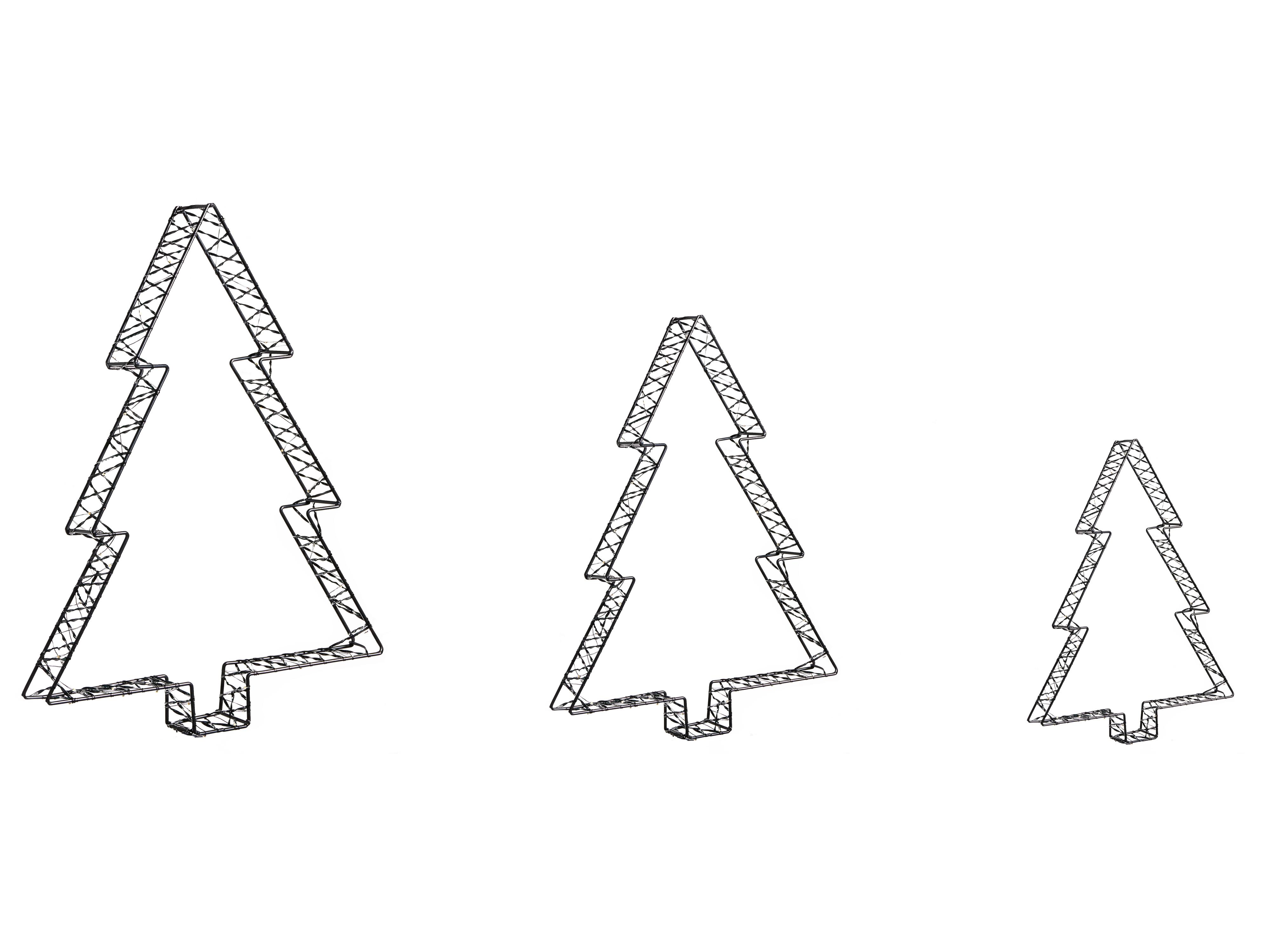 Buitendecoratie LED LOFSEN Kerstboom 45/35/25 cm Zwart