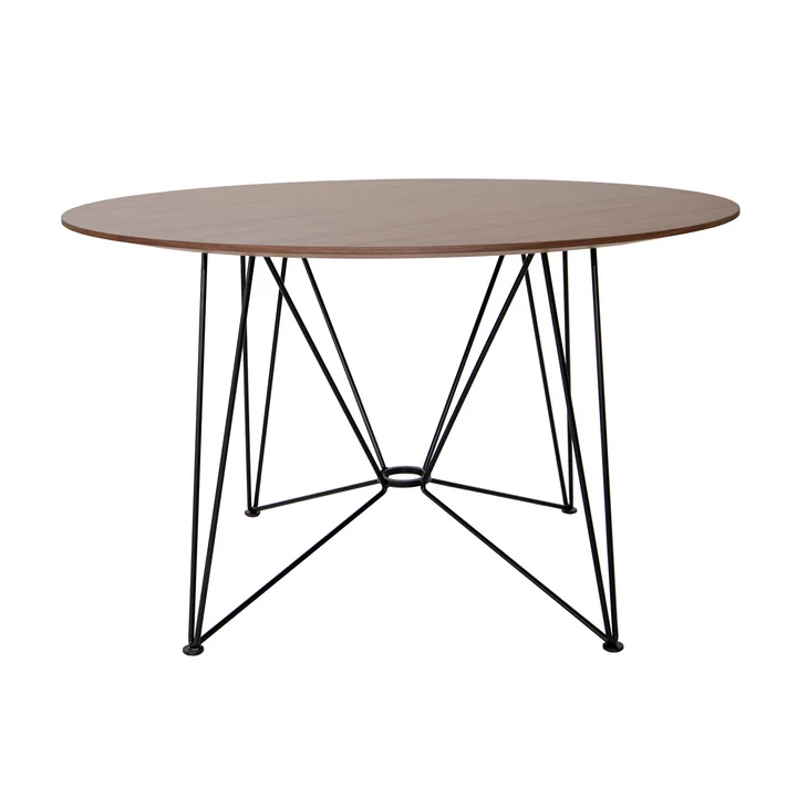Acapulco Design - The Ring Table, H 74 x Ø 120 cm, Nussbaum Furnier / schwarz