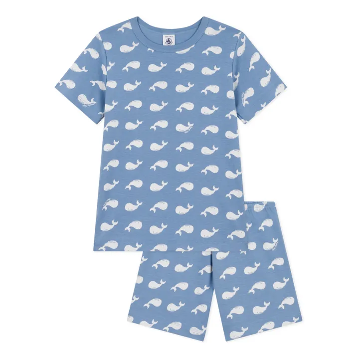 Petit Bateau Pyjama Short Baleines | Bleu