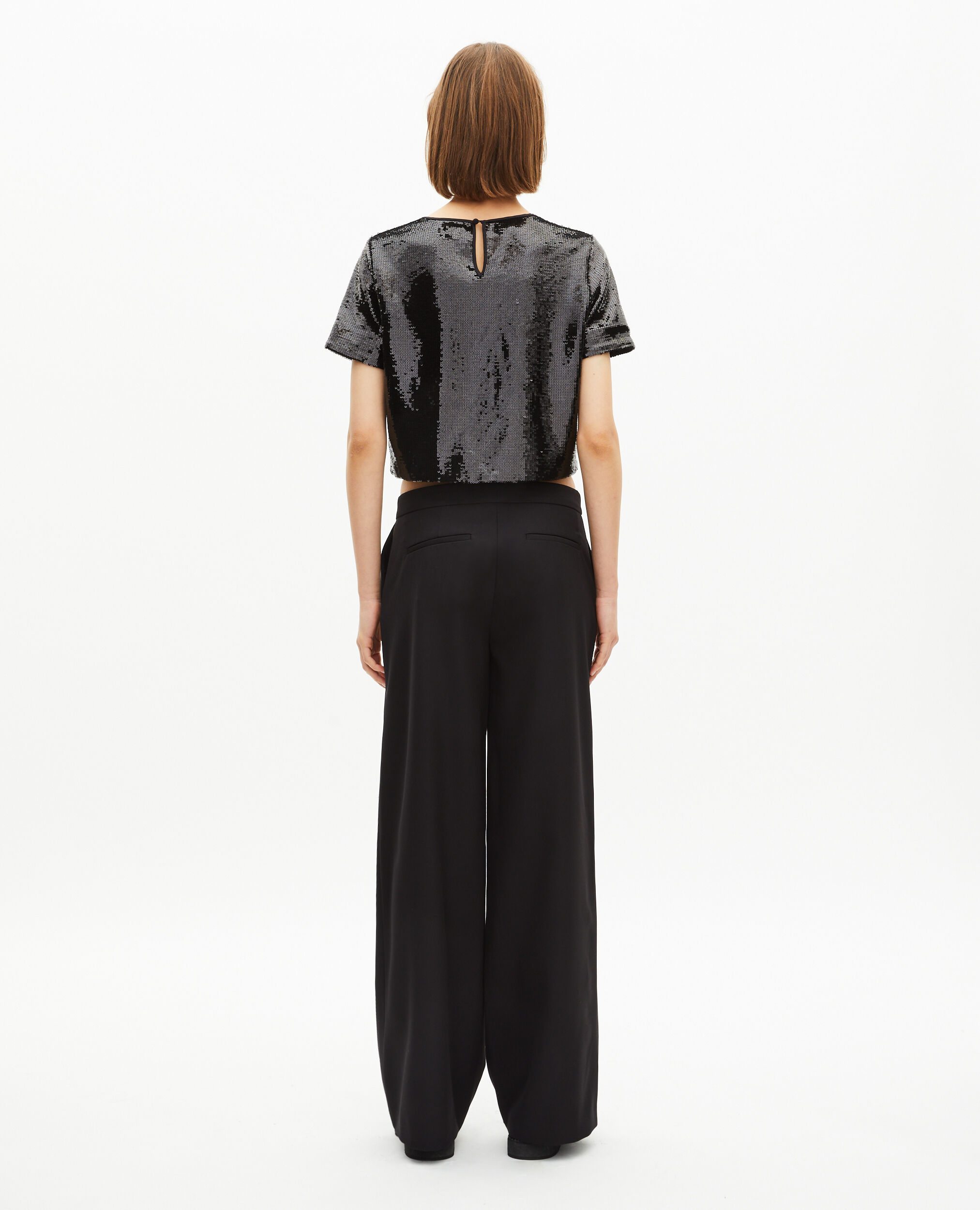 Top en sequins noir