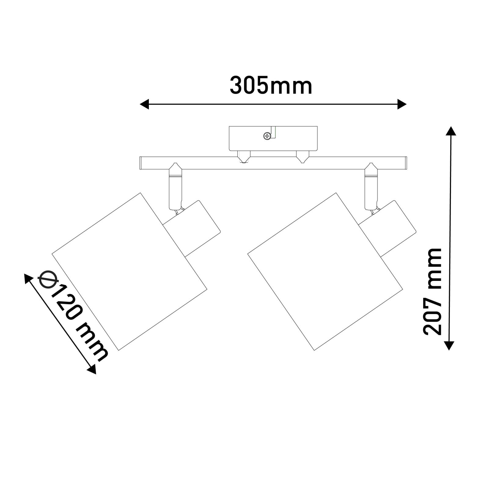 Deckenstrahler MARON - Nickel matt-satiniert - 2-flammig