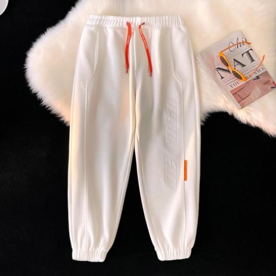 Fluffush - Joggingbroek met trekkoord en rechte pijpen en tekst