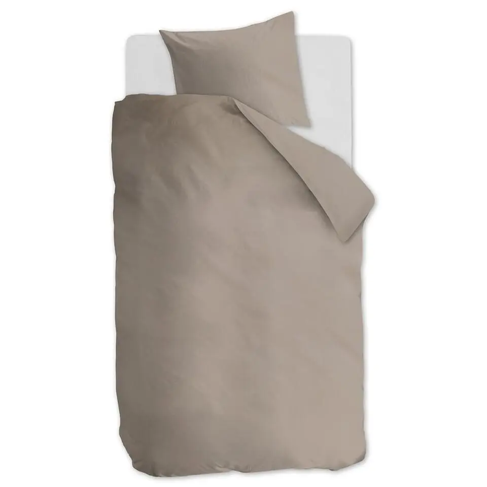 Ambiante Cotton Uni dekbedovertrek - 200x200/220 - Taupe