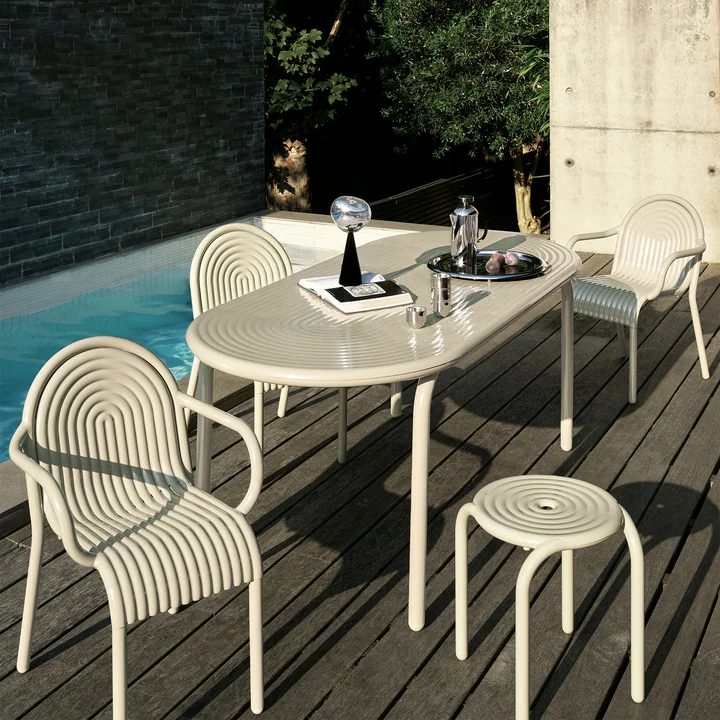 Tom Dixon - Groove Gartenstuhl, putty
