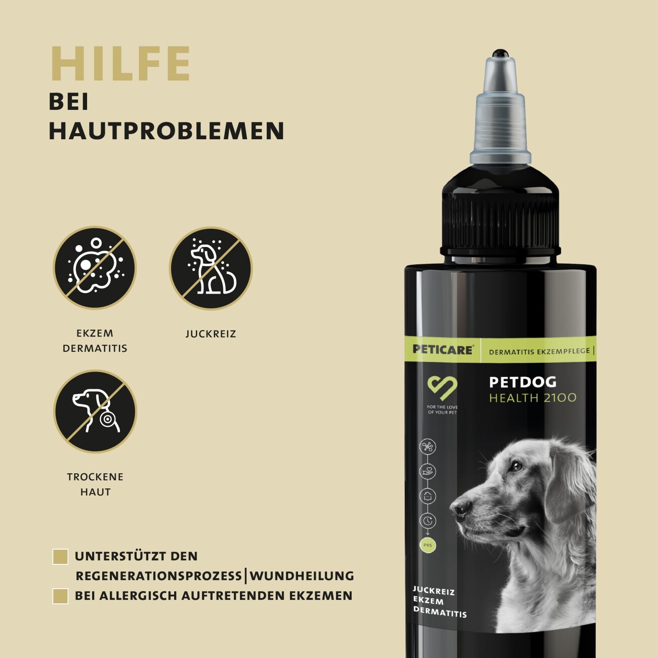 Peticare Spezial-Mittel für Hunde bei Sommerekzem Dermatitis Ekzem 50 ml