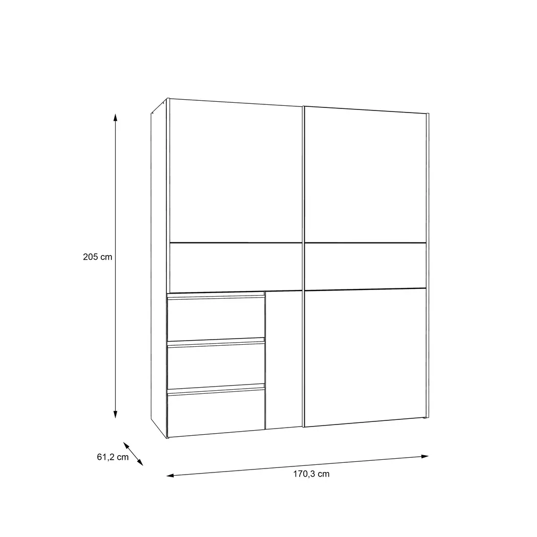 Schwebetürenschrank Winn2 170 x 200 cm