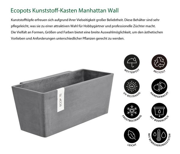 Ecopots Kunststoff-Kasten Manhattan Wall mit