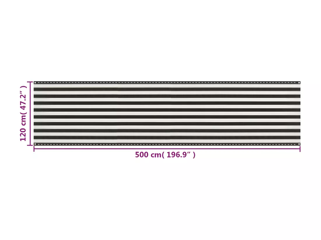 Écran de balcon PEHD 120x500 cm Anthracite et blanc