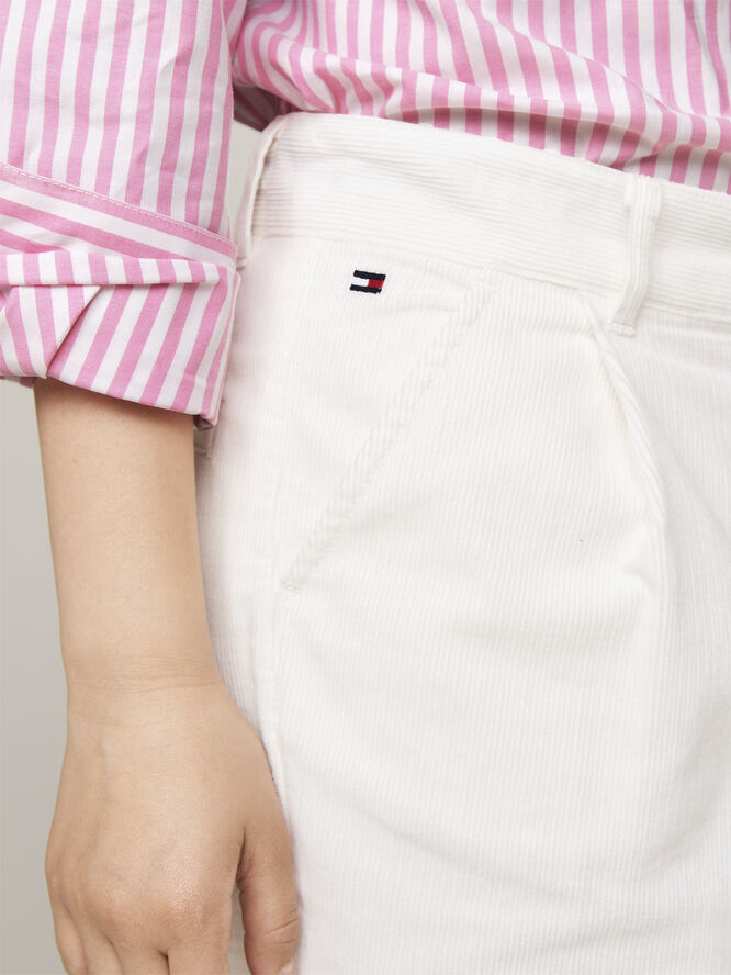 Tommy Hilfiger FINE CORDUROY WIDE LEG PANT Ancient white