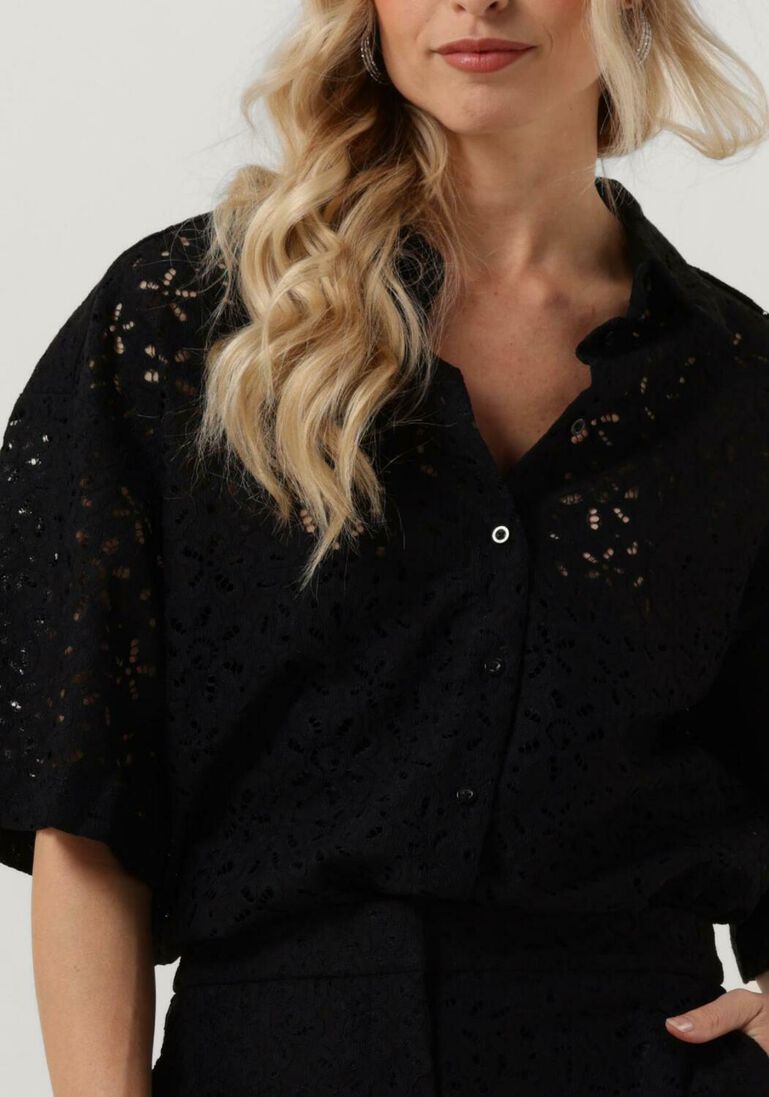 SELECTED FEMME zwarte selected femme blouse slfkarola 2/4 oversize lace shirt
