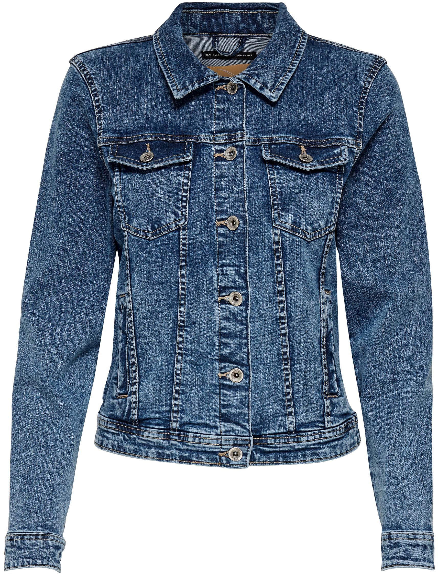 ONLY Jeansjacke »ONLTIA DNM JACKET MB BEX02 NOOS« in leichter Used-Waschung mit Stretch