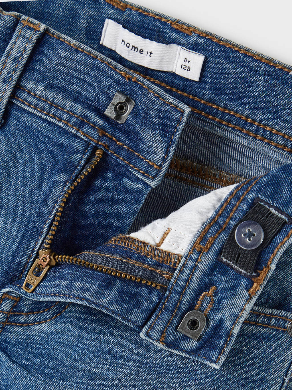 NAME IT slim fit jeans NKMTHEO XSLIM JEANS 1090-IO NOOS medium blue denim