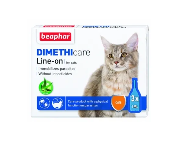 Flea & Tick Line On, lopper og flåt, (Dimethicone) Cat