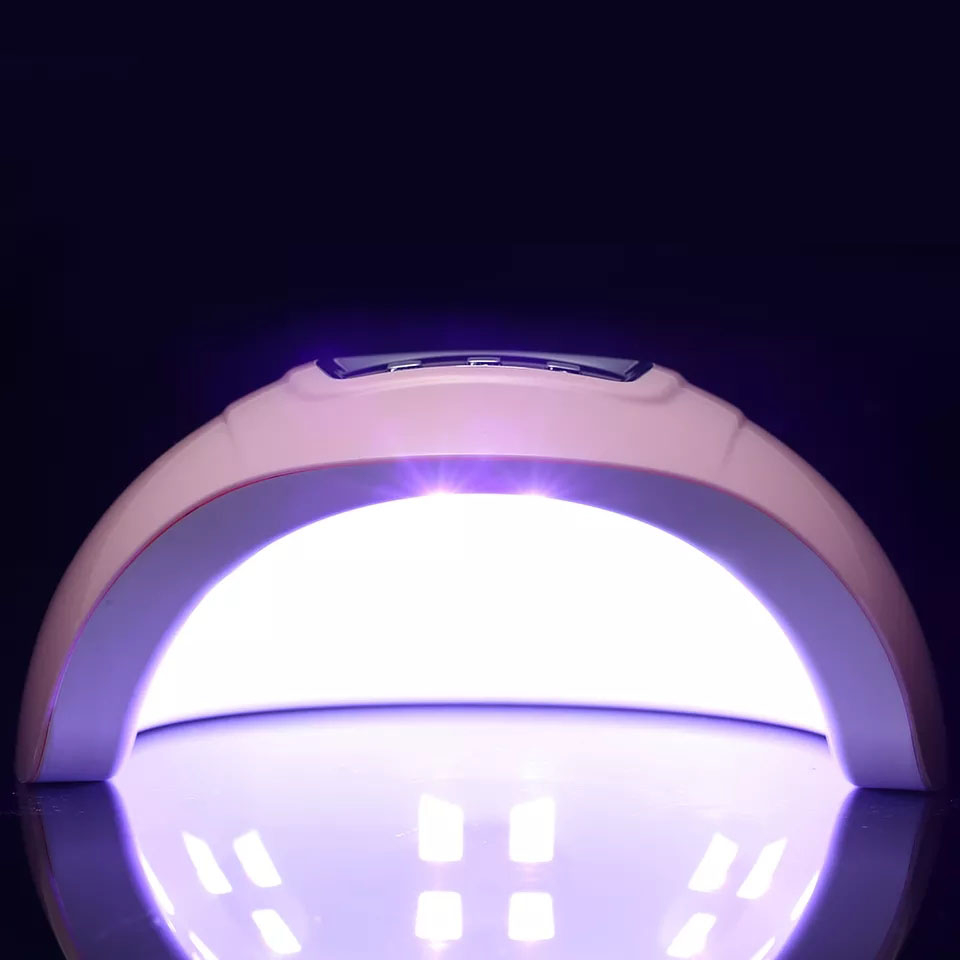 (54W) LED UV Nagellampe Nageltrockner Lichthärtungsgerät mit Timer und LCD Display - Rosa
