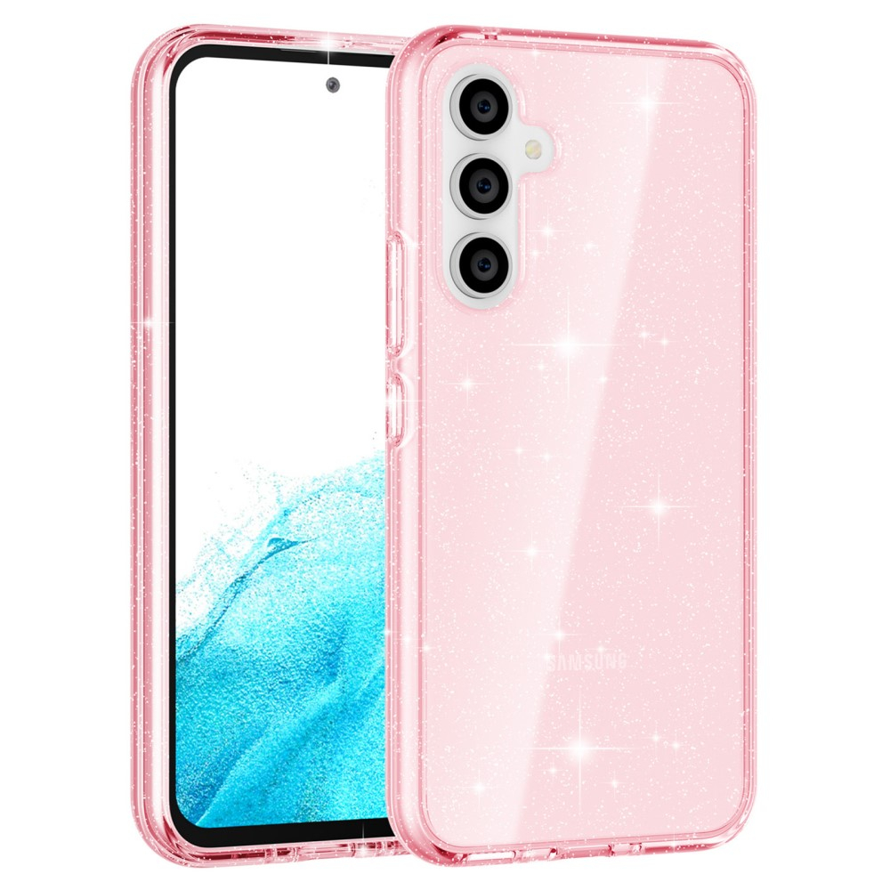 Samsung Galaxy A54 5G Hybrid Hardcase Schutzhülle im Glitzer Design - Pink / Transparent
