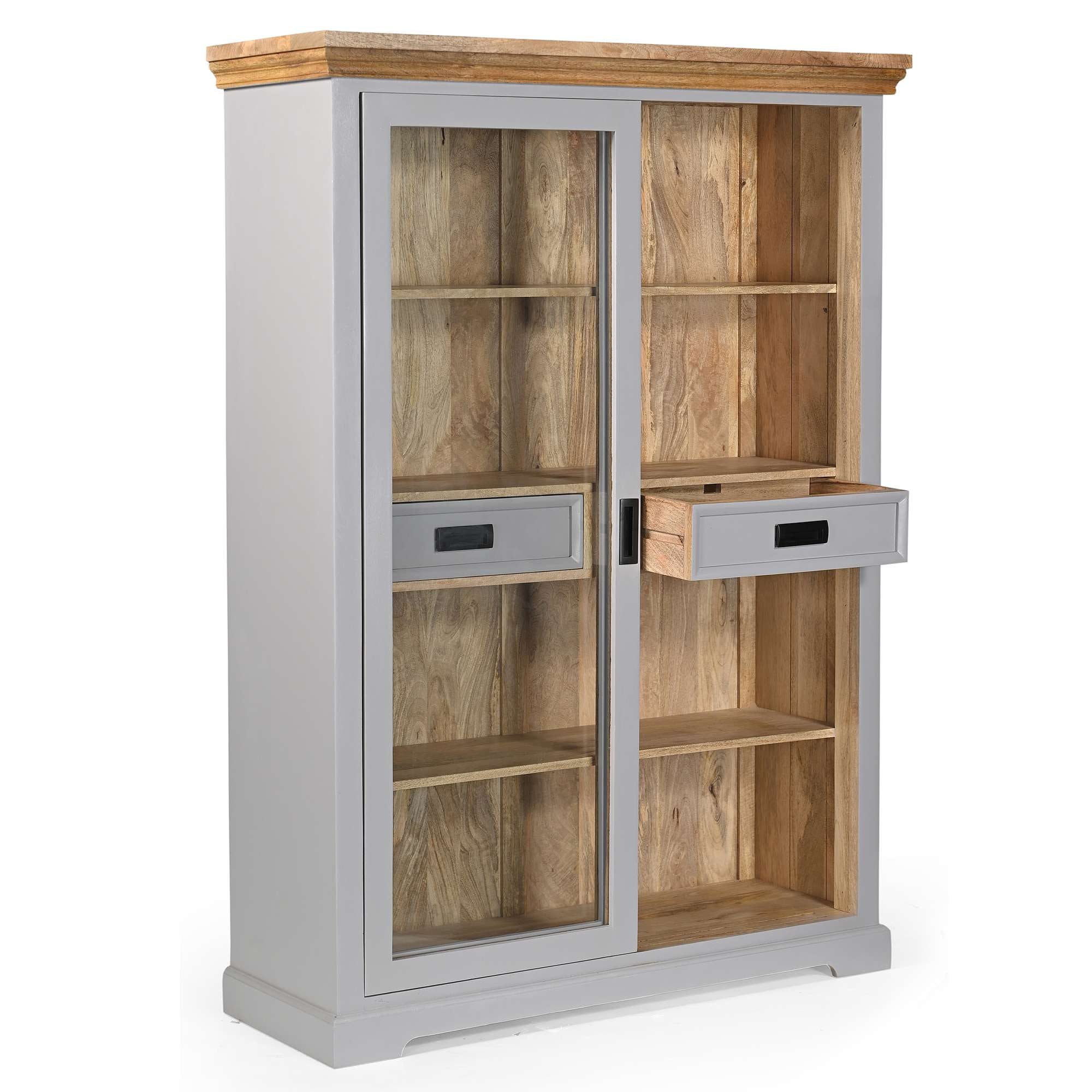 Home affaire Highboard »Alpinist« mit 2 Glasschiebetüren, handgefertigt, Unika-Möbel, Breite 120 cm
