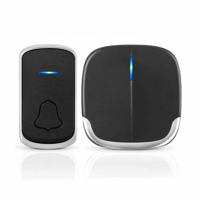 Plug & Play Trådløs dørklokke med lang rækkevidde, svart