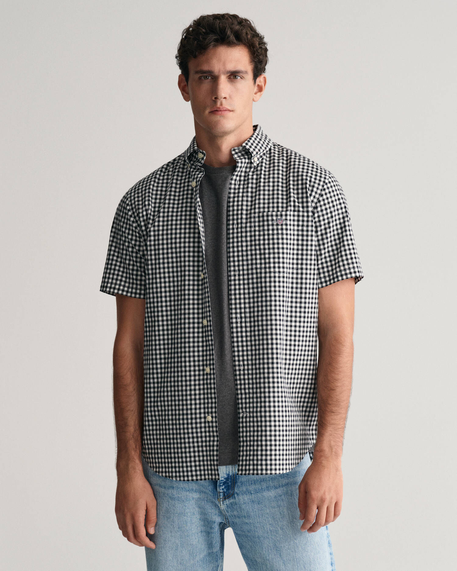 Gant| Herren Kurzarmhemd VICHY-KARO aus Popeline Regular Fit