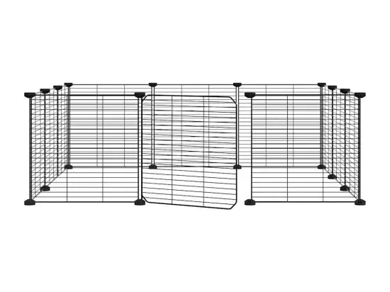 Cage animaux de compagnie à 12 panneaux et porte Noir 35x35 cm