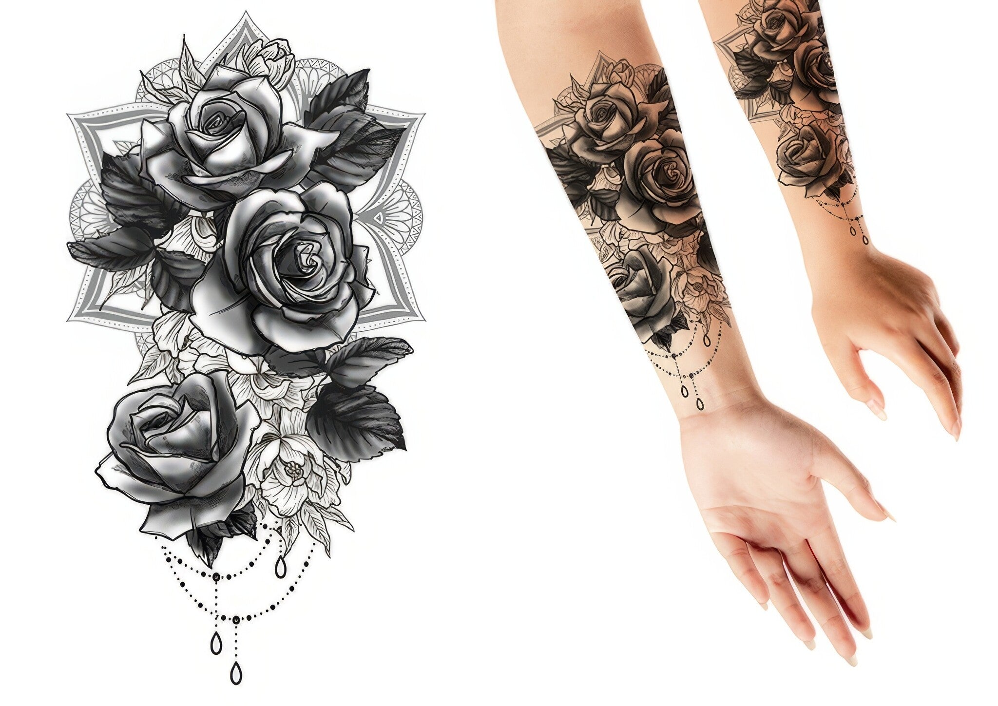 Nep Tattoo Rozen 30cm