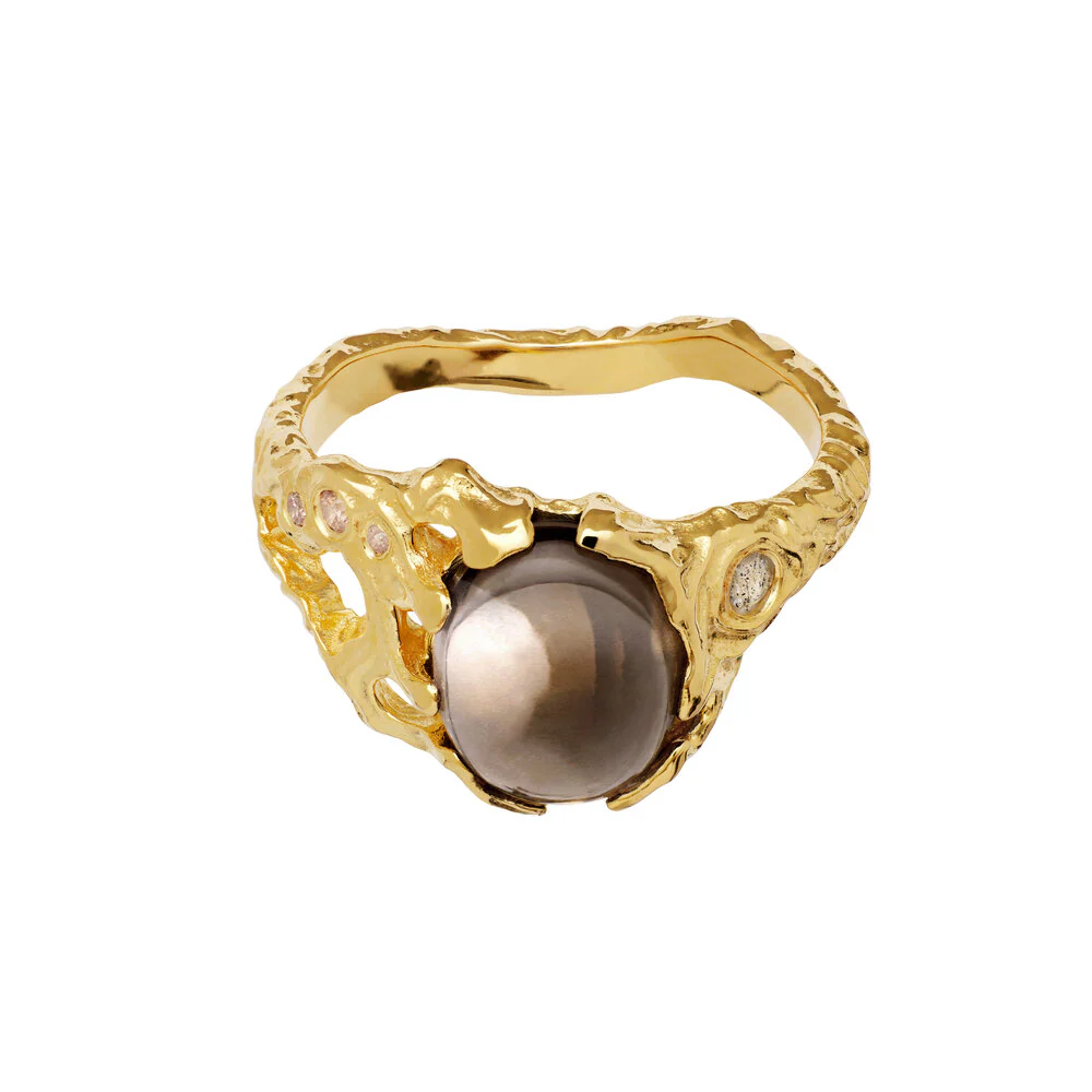 Maanesten  Gaia ring - forgyldt