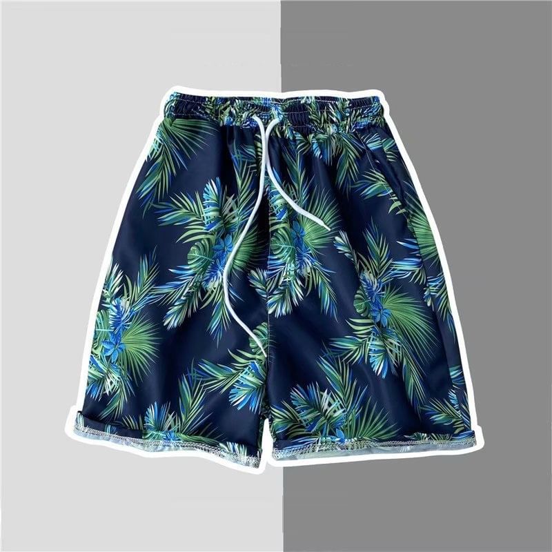 Acrius - Shorts met trekkoord in de taille en tropische print