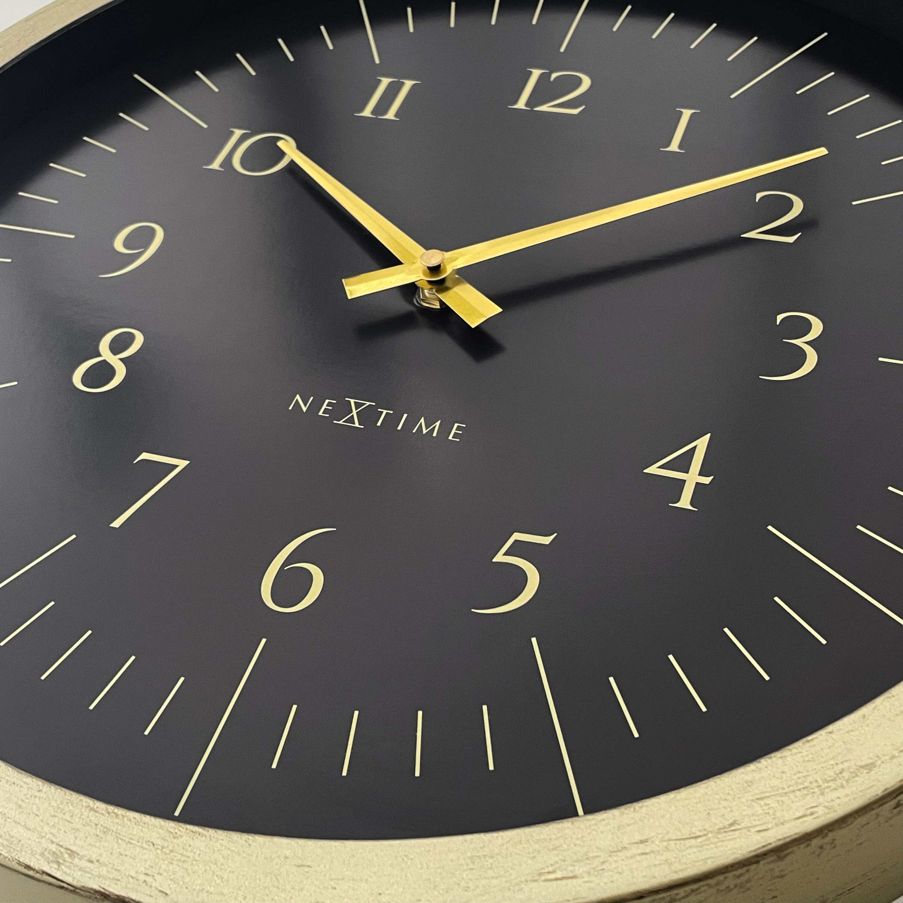 NeXtime - Wandklok 40 cm-Goud|Zwart-Plastic-NeXtime 'Galaxy'