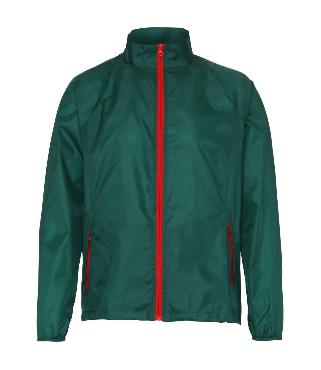 2786 - Veste de pluie légère - Homme (Vert bouteille/Rouge) - UTRW2501