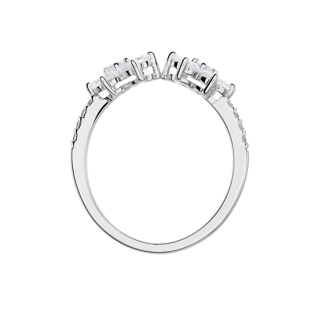 Bague Ajustable Sarette Argent Blanc Oxyde De Zirconium