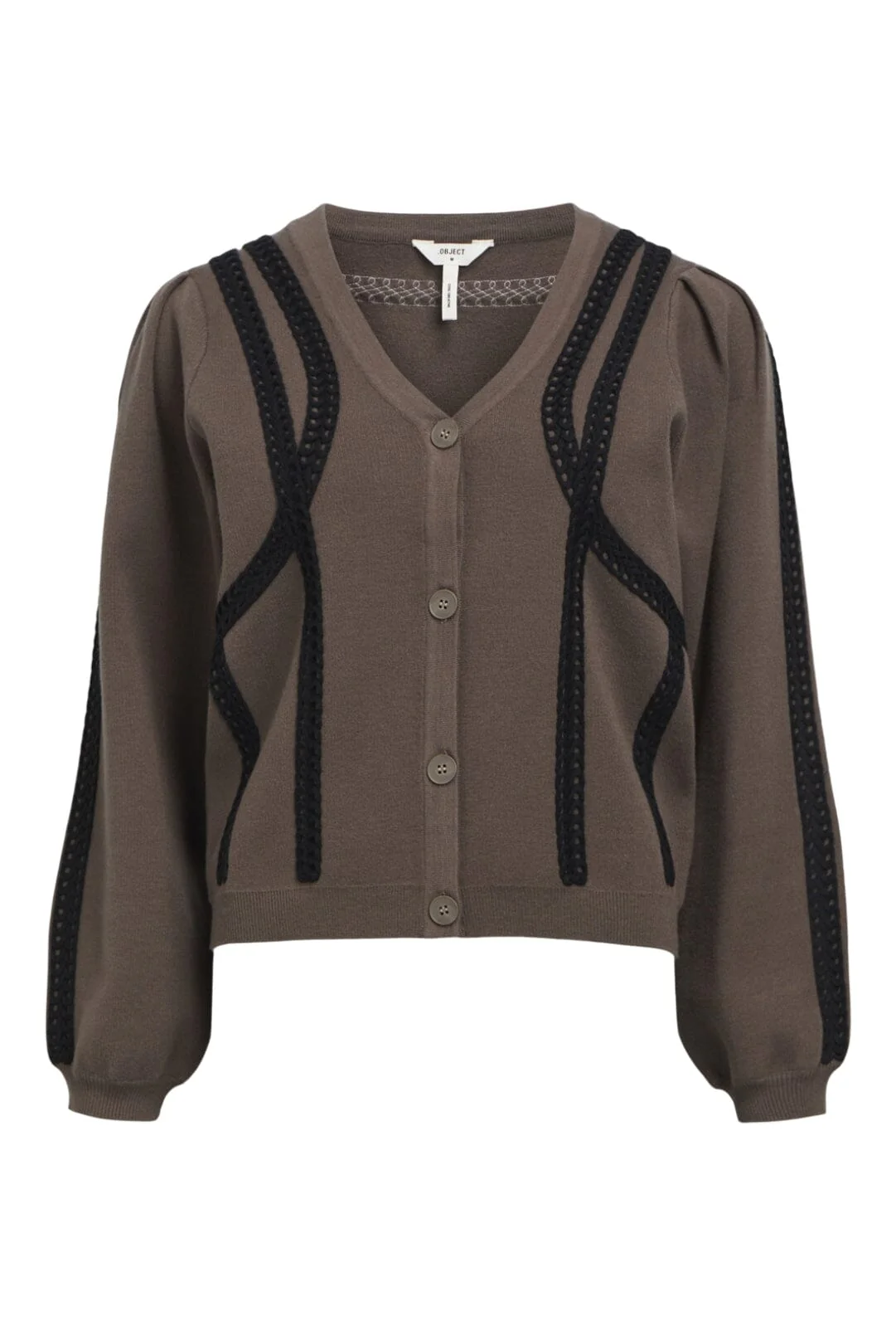 Object Objulla Knit L/S Re Cardigan 134 4568613 morel black