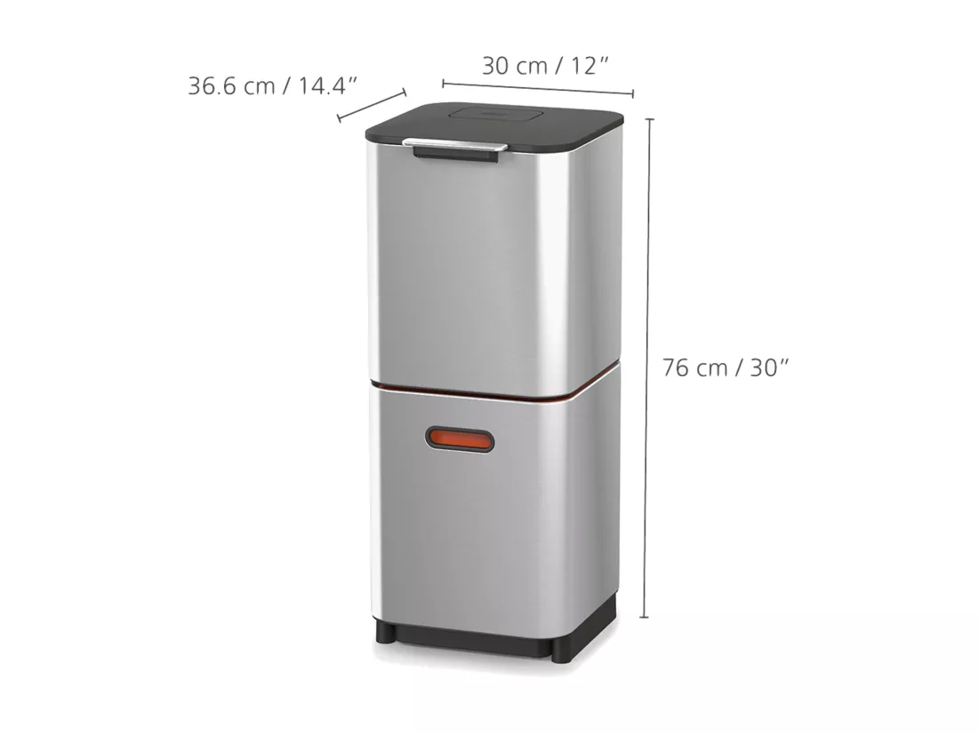 Poubelle de tri sélectif Totem 40L Inox