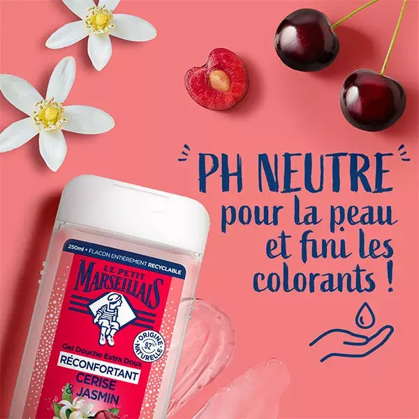 Le Petit Marseillais Gel de banho extra suave e reconfortante Cereja e Jasmim 250 ml