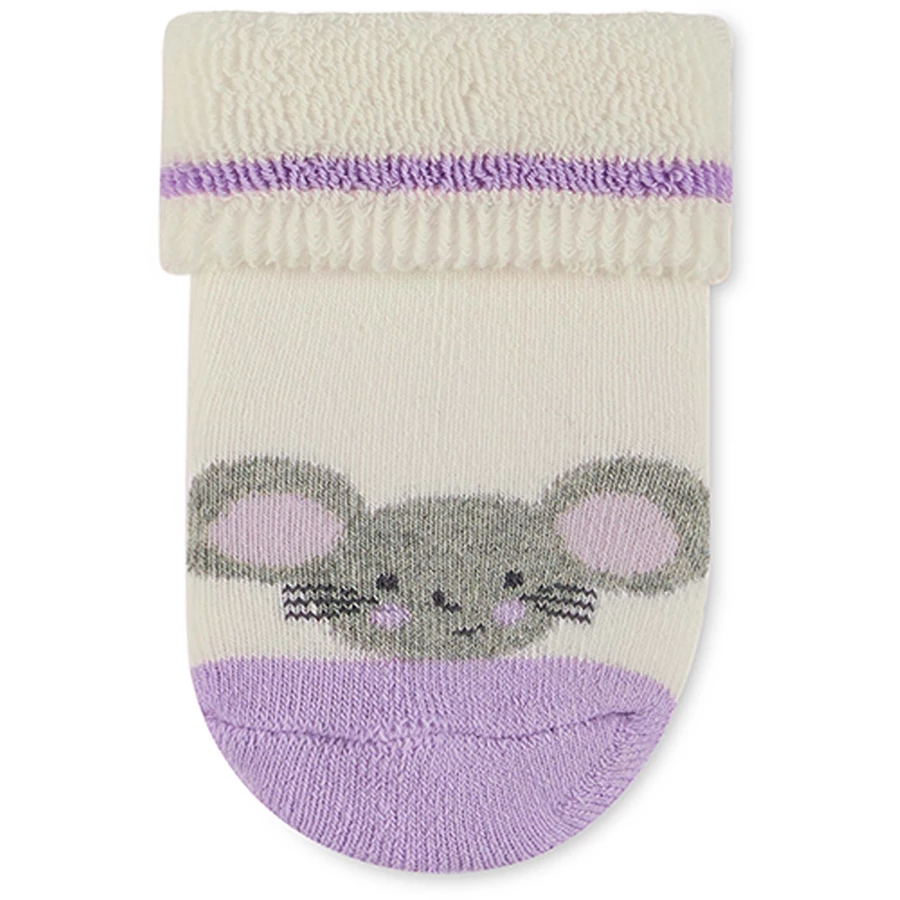 Sterntaler Baby-Söckchen 3er-Pack Maus ecru