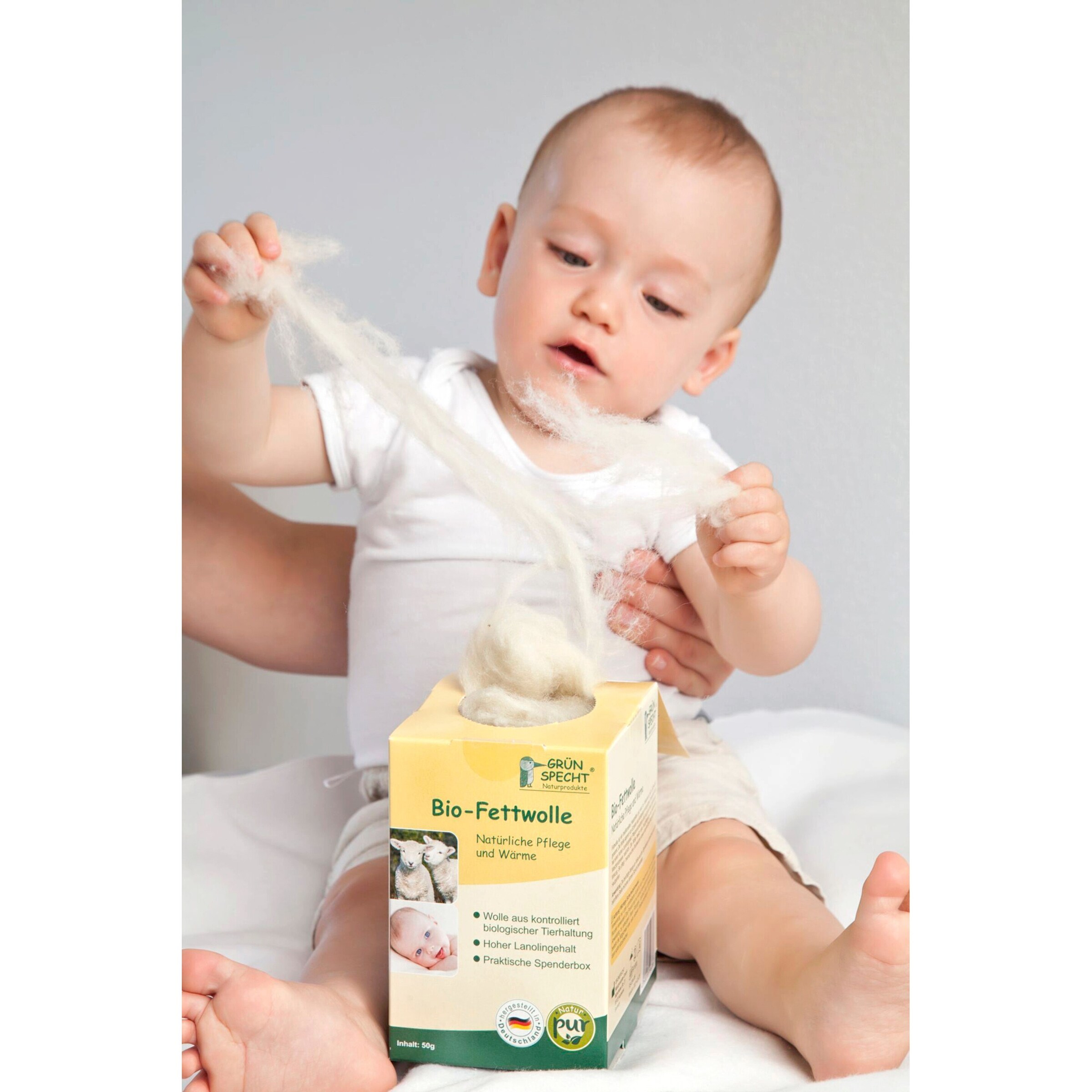 Grünspecht Bio-Fettwolle, 50g