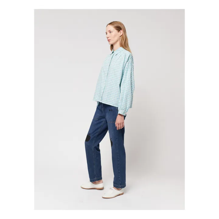Bobo Choses Chemise Vichy Seersucker - Collection Femme  | Bleu turquoise