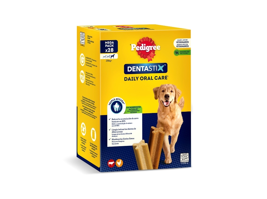 SNACK PARA CÃO DENTASTIX PEDIGREE RAÇA GRANDE 1.08KG 28 UNIDADES