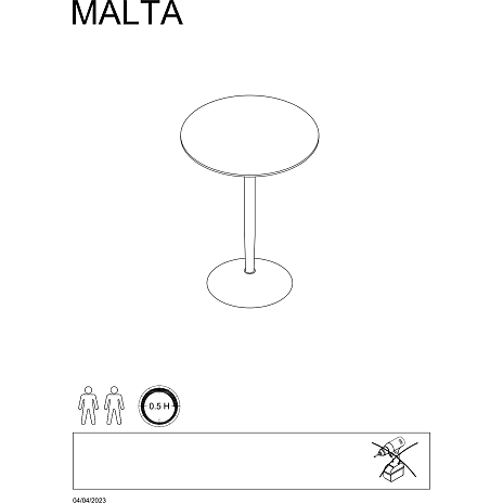Malta barbord - sort