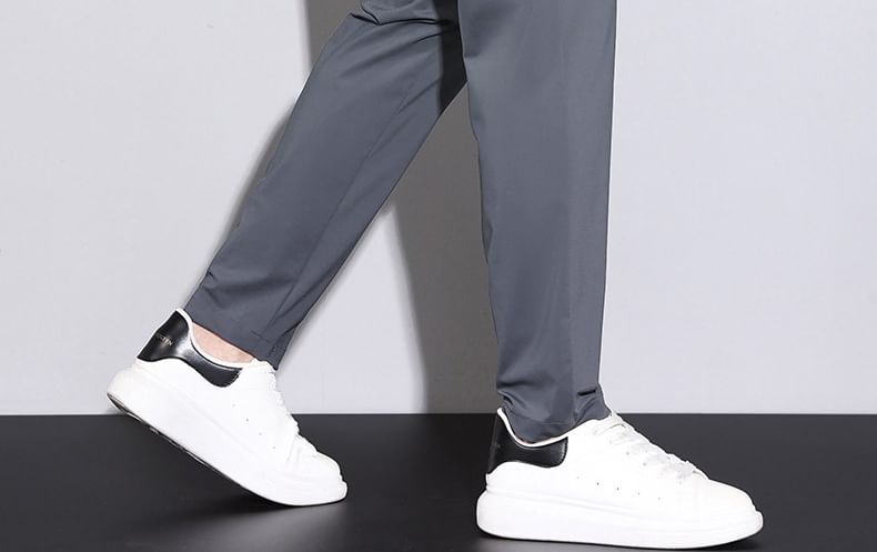 Nataro - Mid Rise Plain Tapered Pants
