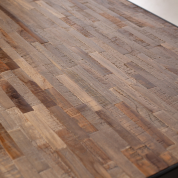 WOOOD Tablo tafelblad teak metaal 220x90 cm