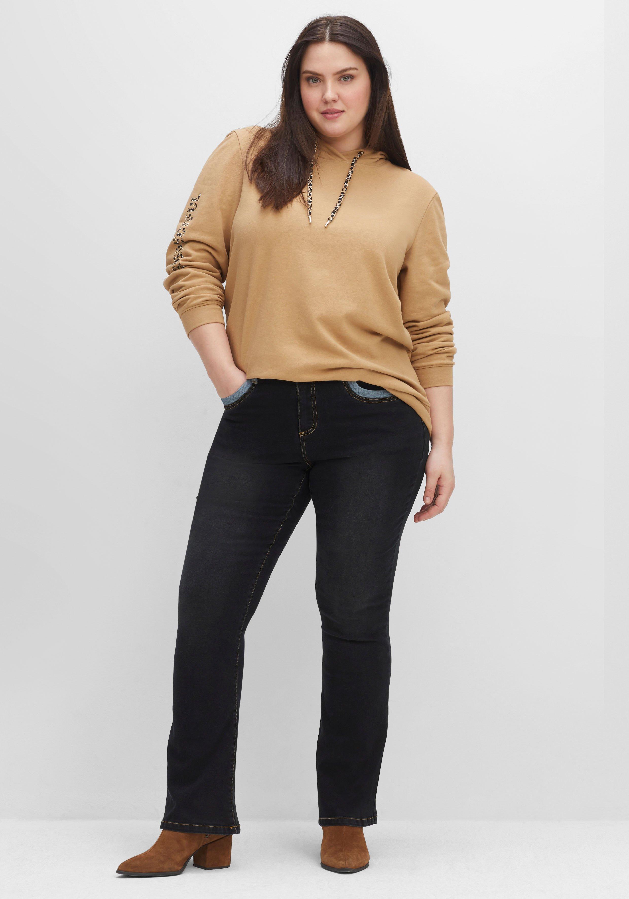 Bootcut-Jeans mit Kontrastdetails