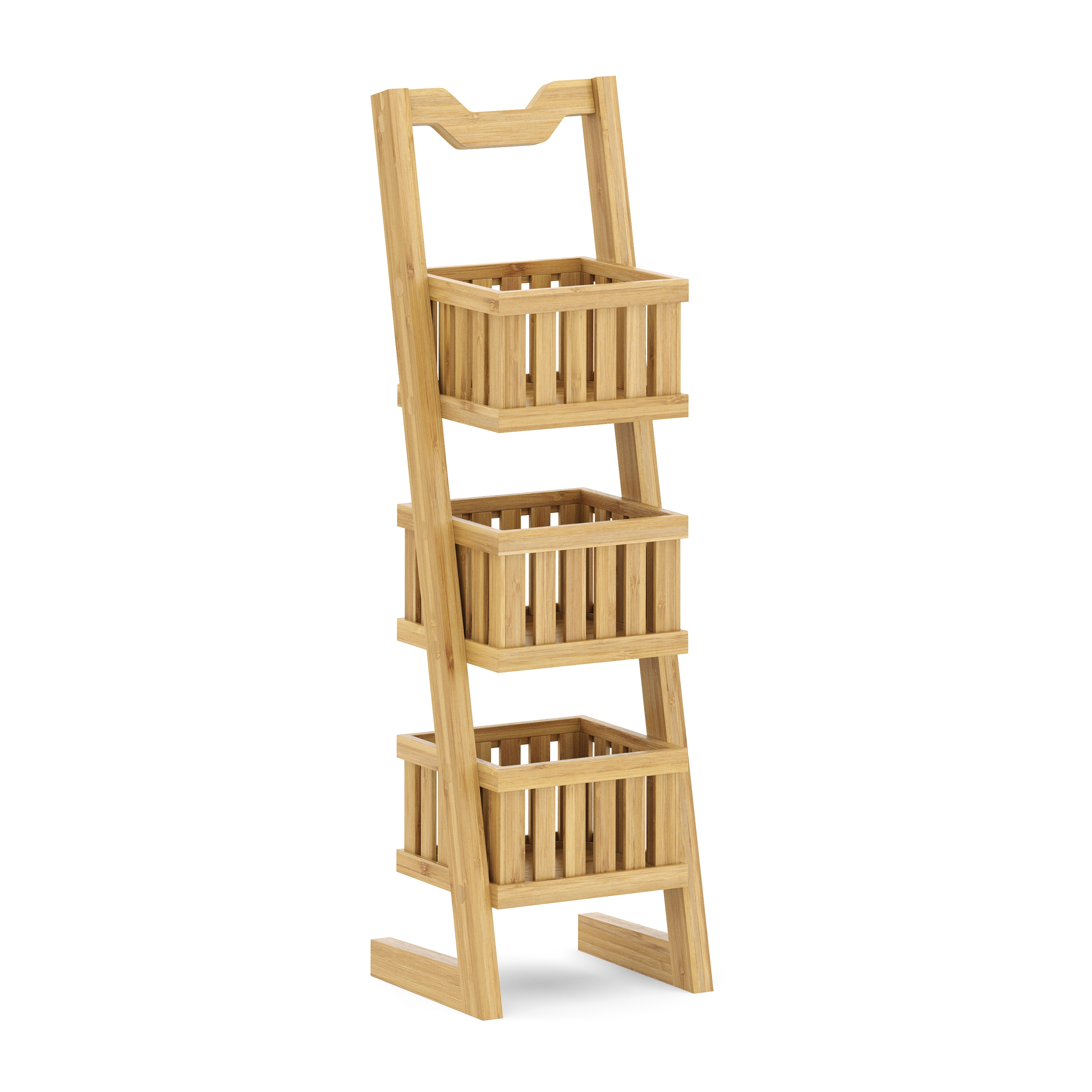 Regal Bambus mit 3 Körben 23 x 20 x 77 cm natur