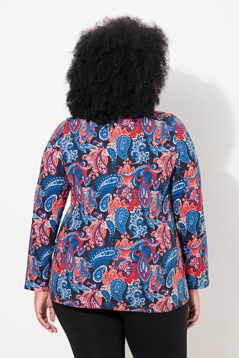 Shirt, Paisleymuster, A-Linie, Rundhals, Langarm