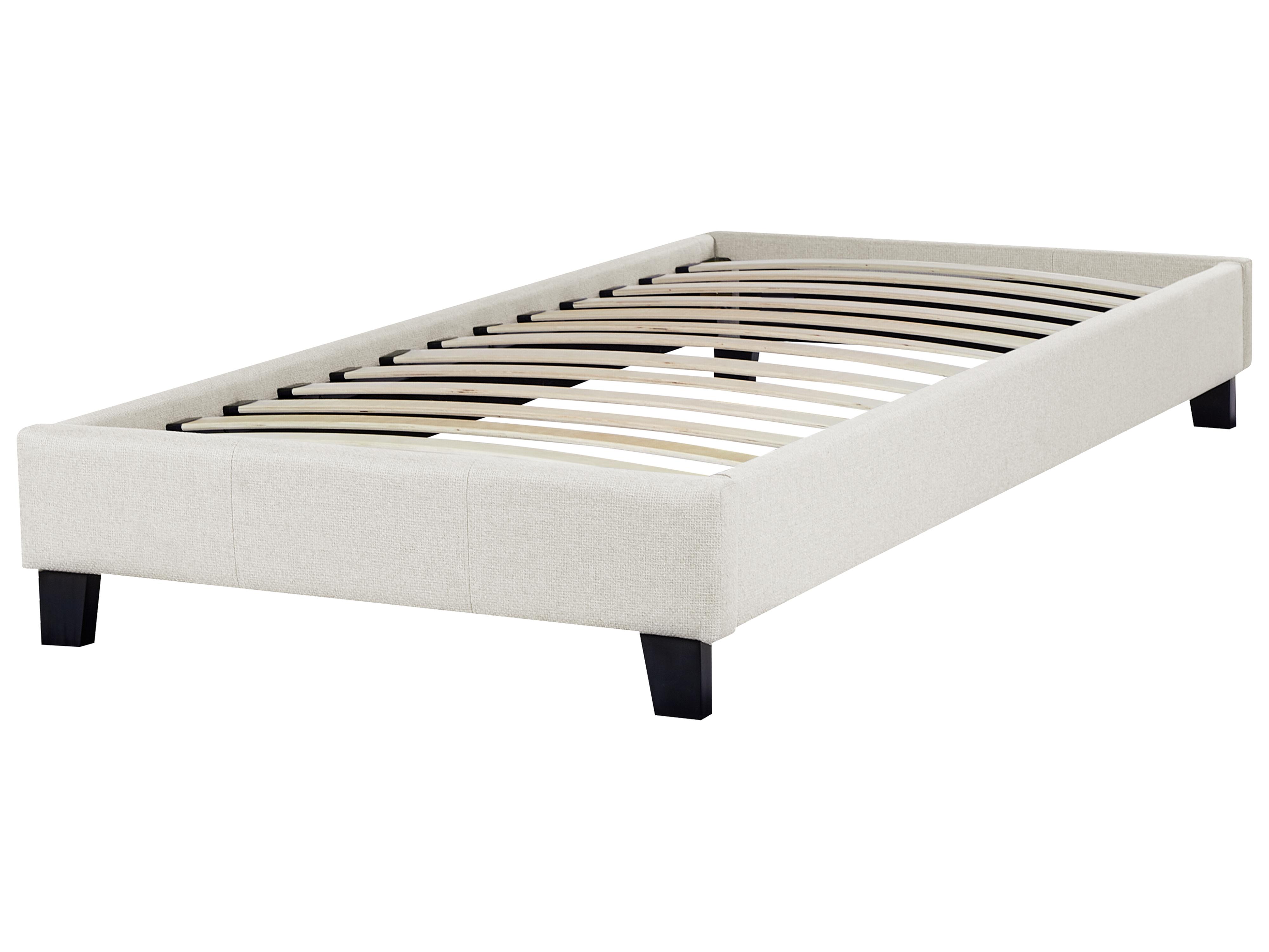 Bed zonder hoofdbord Stof ROANNE 90 x 200 cm Lichtbeige