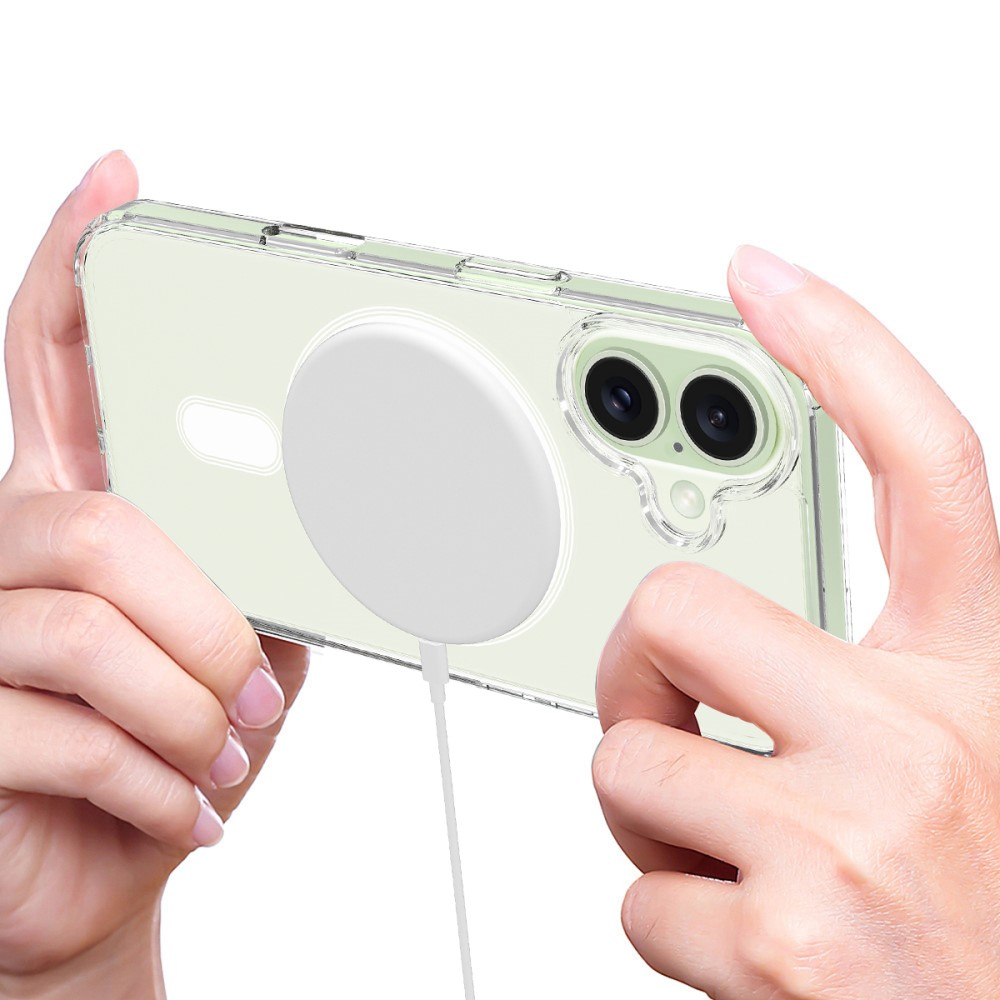 iPhone 16 MagSafe Hybrid Hülle TPU Bumper Acryl Rückseite Air Cushion Fallschutz - Transparent