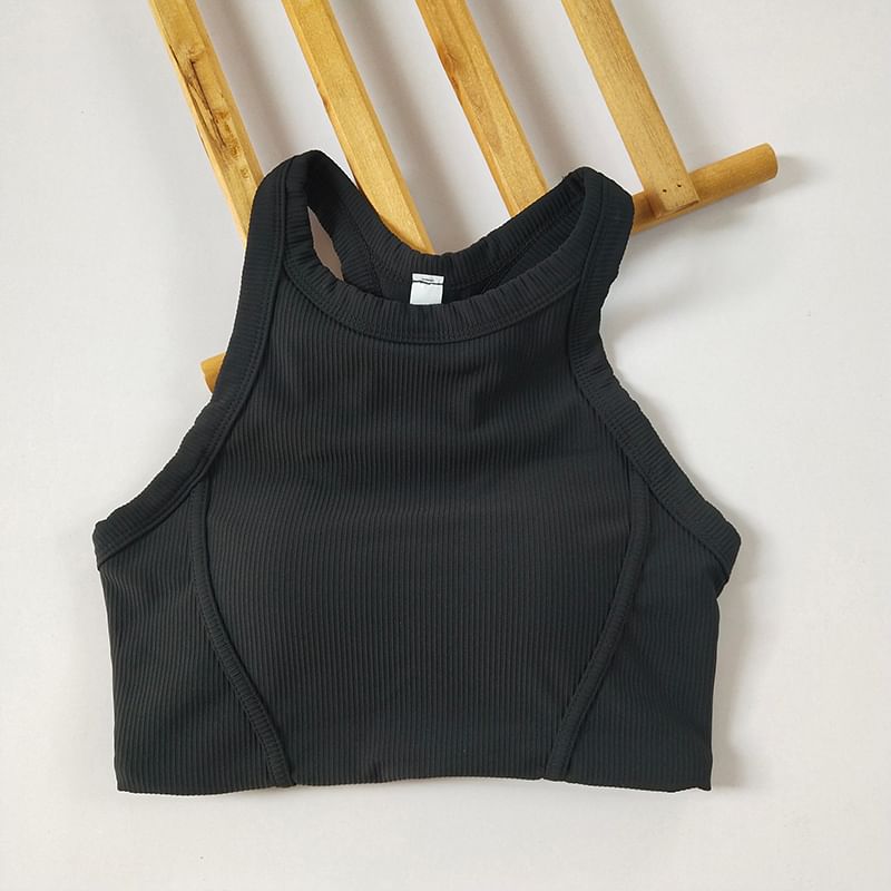 Runyz - Effen racerback sportbeha / Hoge taille contrasterende rand fietsbroek