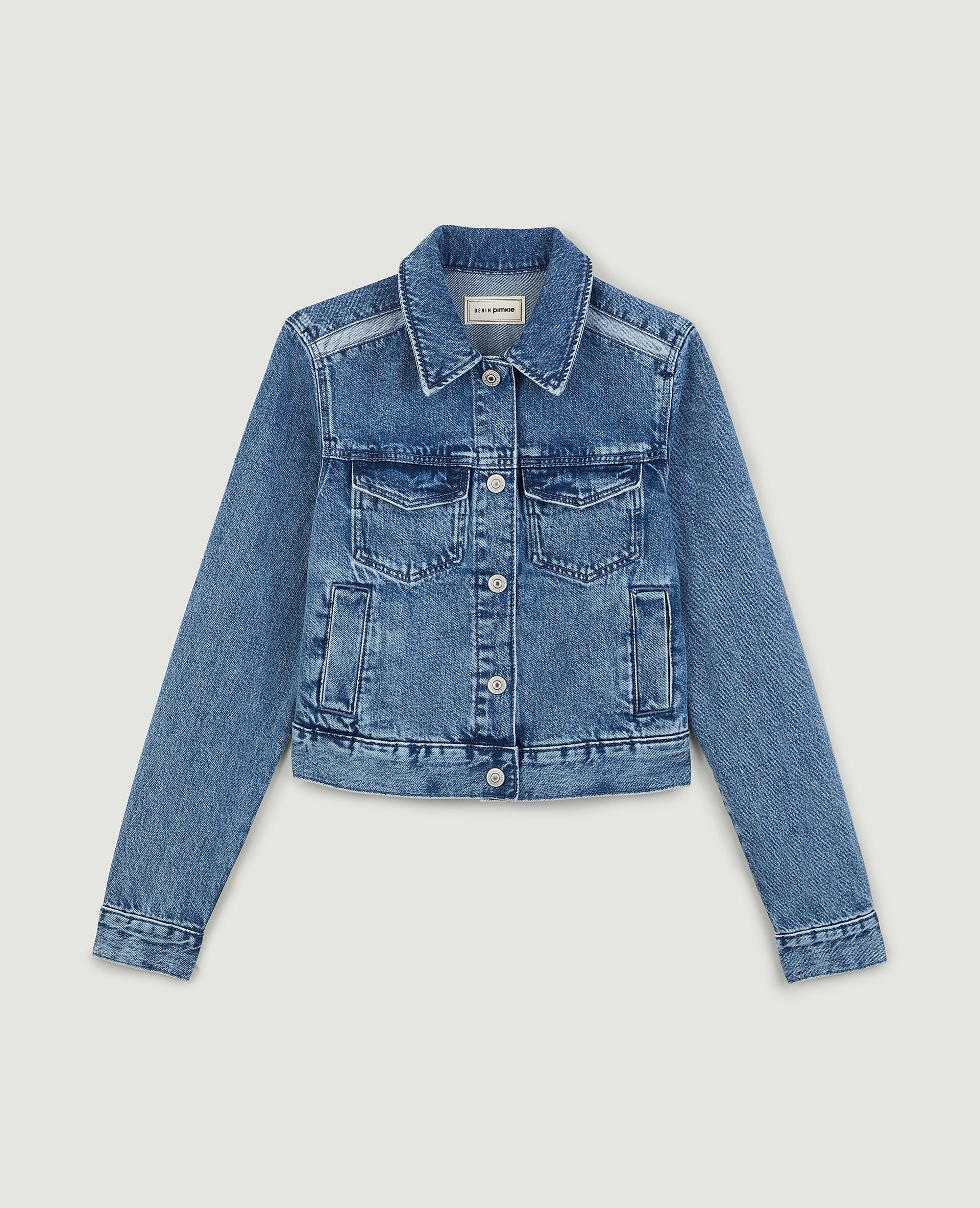 Veste courte en jean - Bleu
