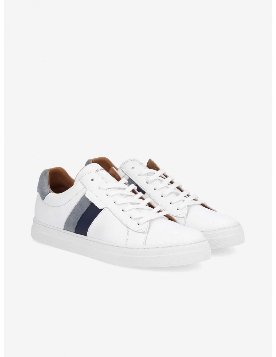 schmoove Baskets de ville homme spark gang cuir blanc/noir/gris