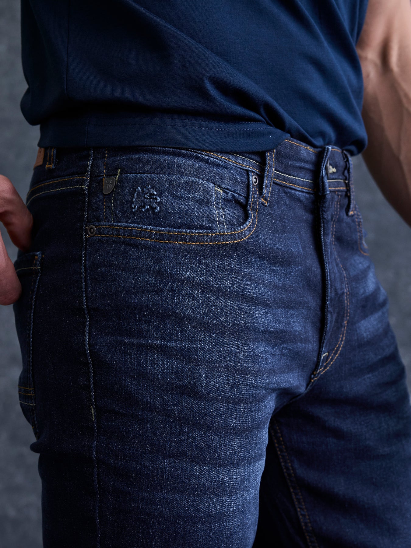 BAXTER 5-Pocket-Denim im Used-Look, RELAXED FIT, blue
