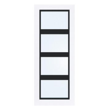 Arne & Bodil binnendeur ABB102 blank glas - extra wit afgelakt - glaslat diep zwart