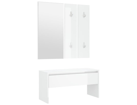 VIDAXL - Ensemble de meubles de couloir blanc brillant bois d'ingénie...